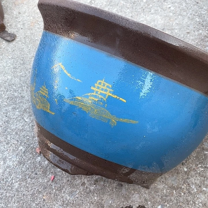 紫砂30蓝山花盆哈哈哈