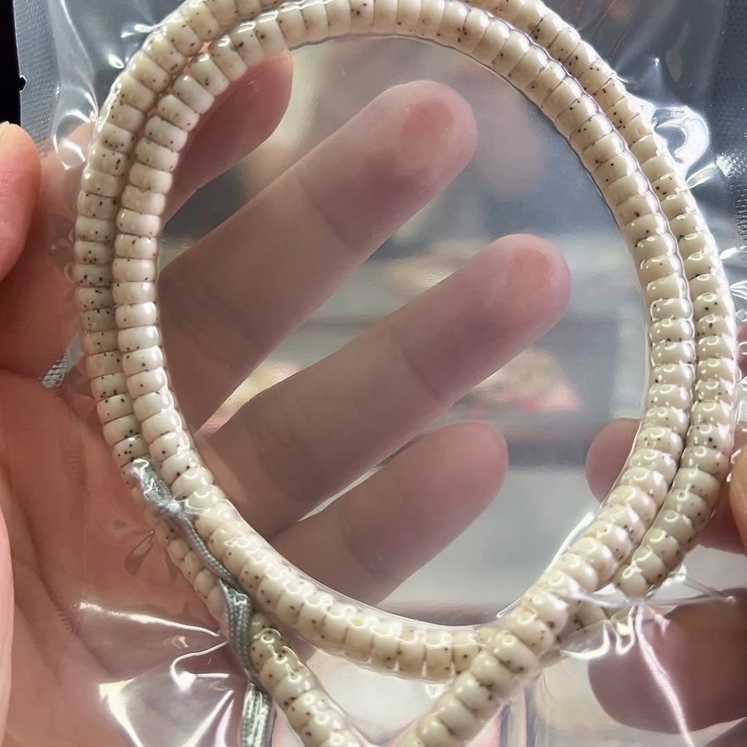 星月菩提手串6*3药片数星星 同枝幽瓷白