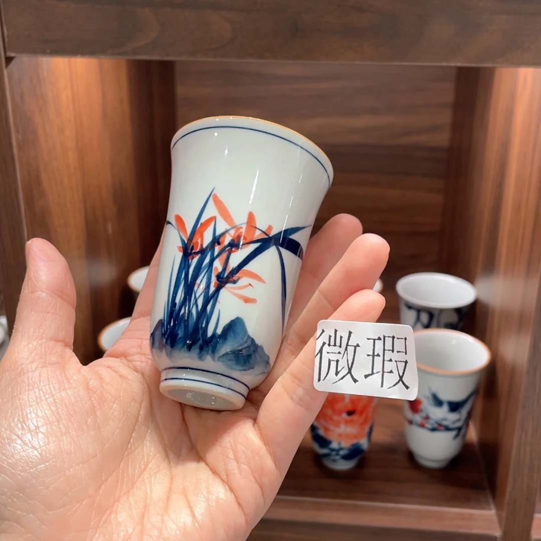釉下手绘茶具微瑕