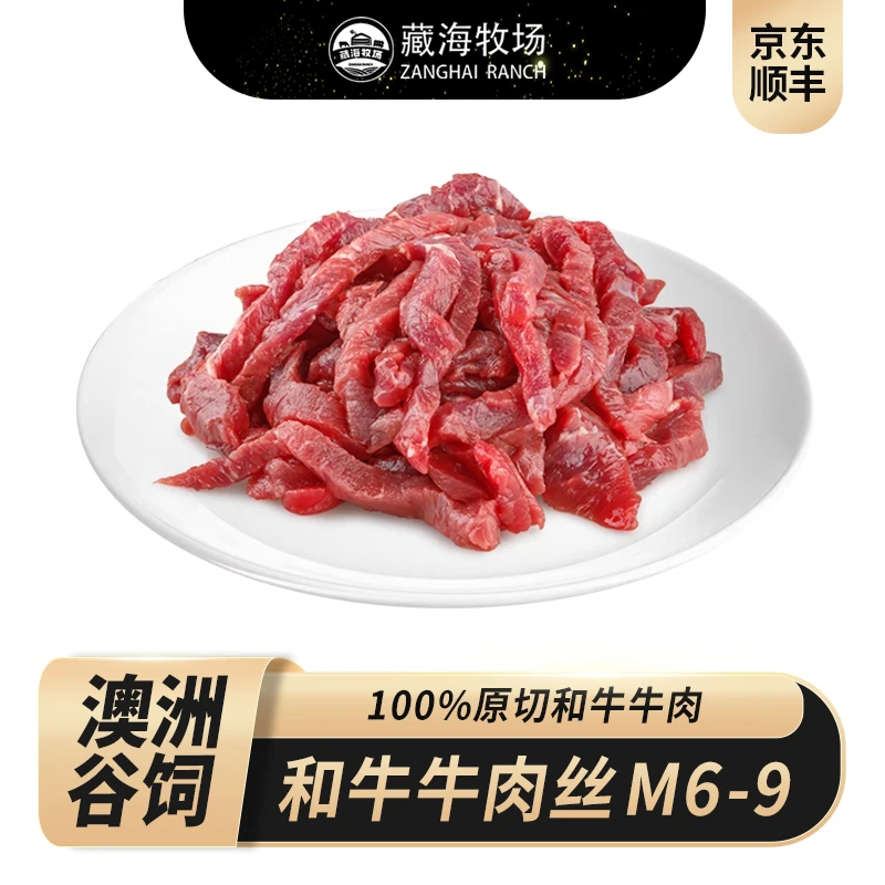藏海牧场和牛牛肉丝M6-9新鲜原切牛肉600g（100g*6袋)雪花牛肉