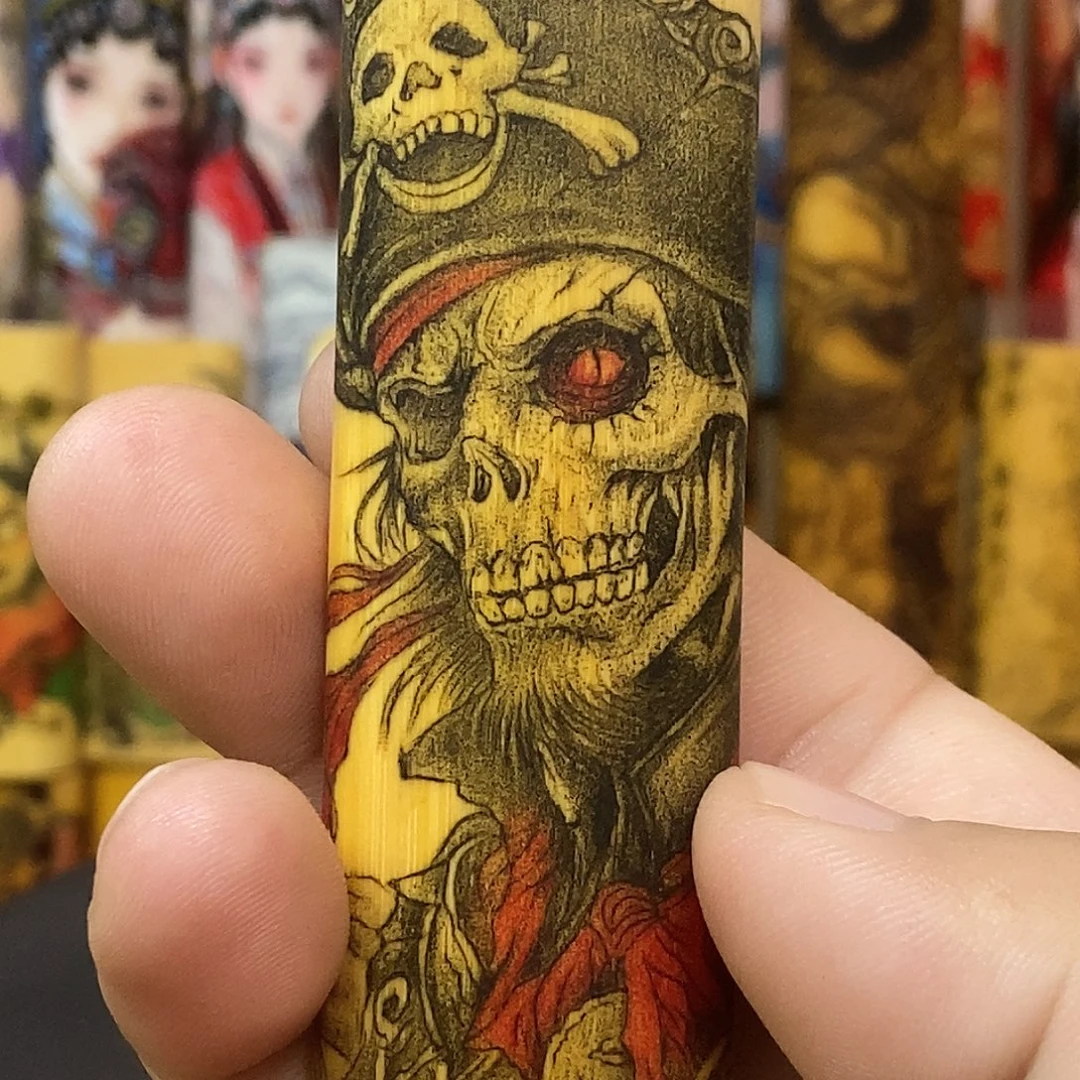 竹春蕾老师作品针刺海盗骷髅