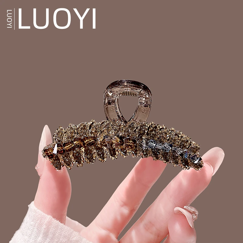 约7厘米春夏新款麦穗镶钻鲨鱼夹女网红新款后脑勺半扎夹头饰头发