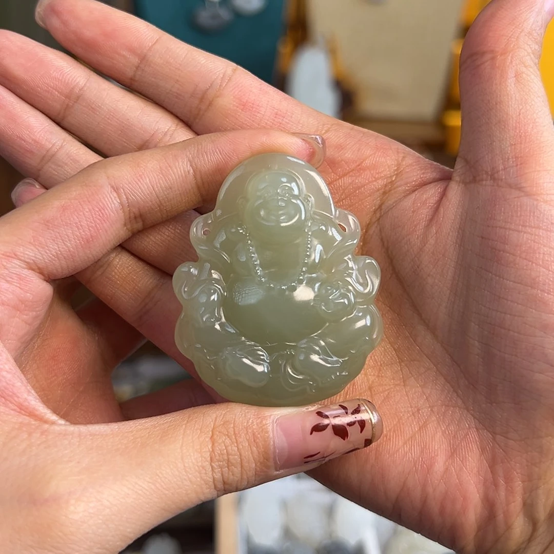 和田玉吊坠(不含链)未镶嵌真*韵赠绳