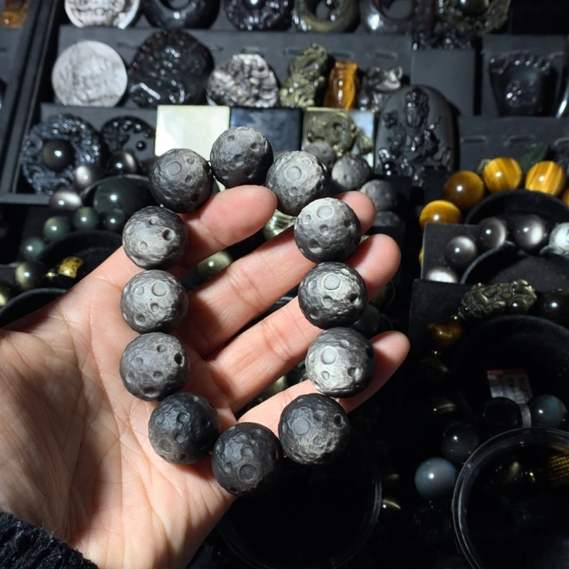 【闪购商品】黑曜岩手串未镶嵌一***虫