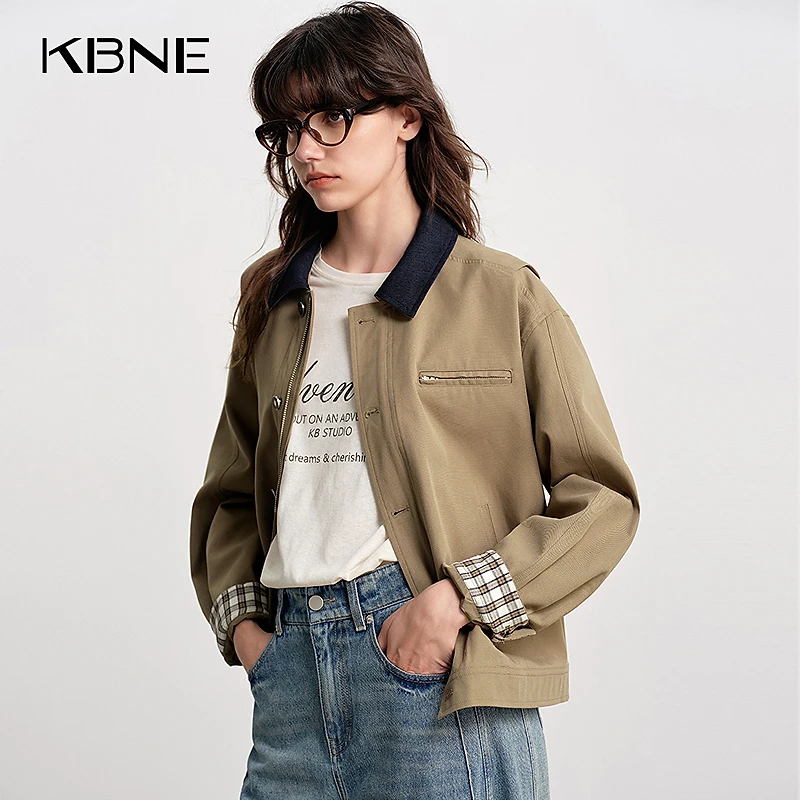 KBNE25秋季新款巴恩风短外套女小个子流光风外衣短款气质长袖上衣
