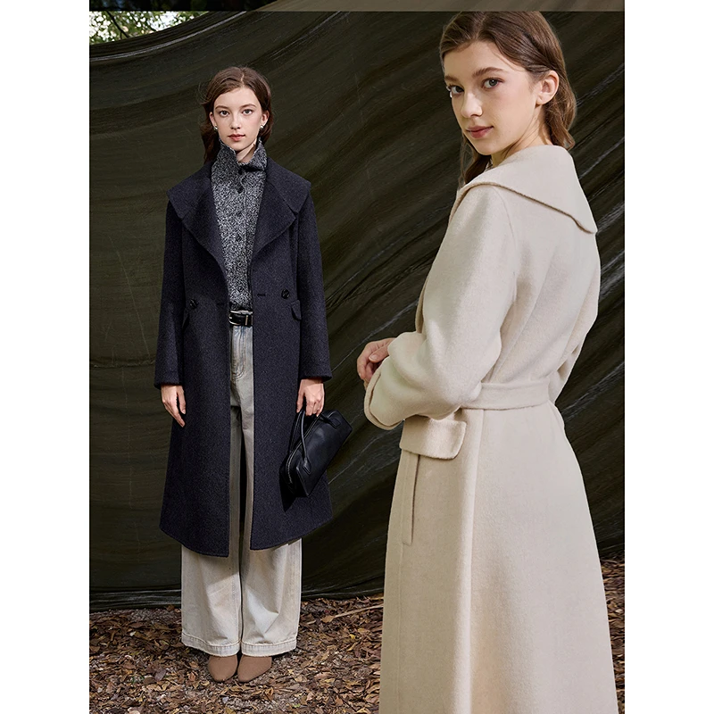 Mix Selection｜黛安娜 大翻领系带双面呢大衣羊毛MSGDJW1041