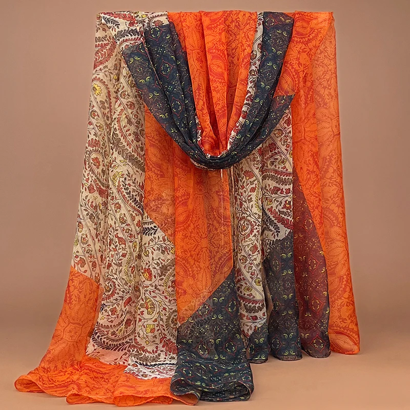 锦心织新款优柔纱巾秋冬丝巾围巾防晒女长款百搭旅游洋气披肩时尚