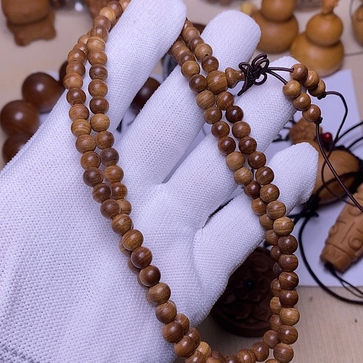 檀香木手串/手链老山檀香黑肉满纹0.6/108沉水