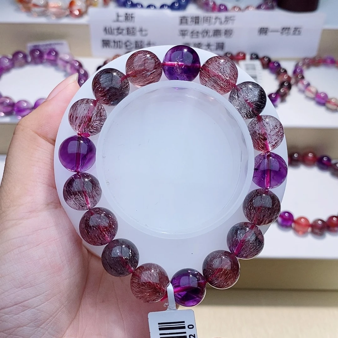 未镶嵌手链水晶黑加仑12+
