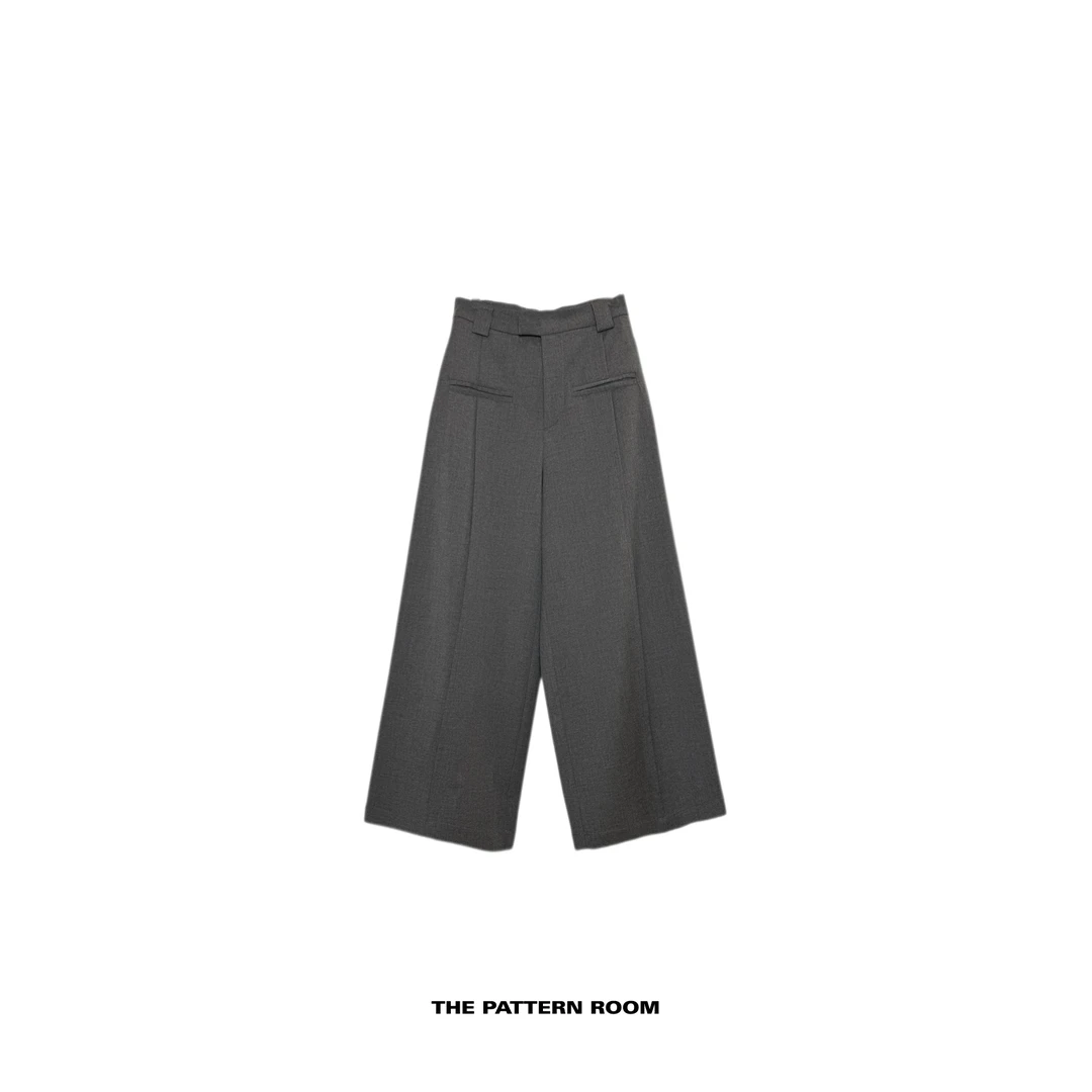The pattern room | 可持续时髦隼位延伸阔腿智性灰西裤