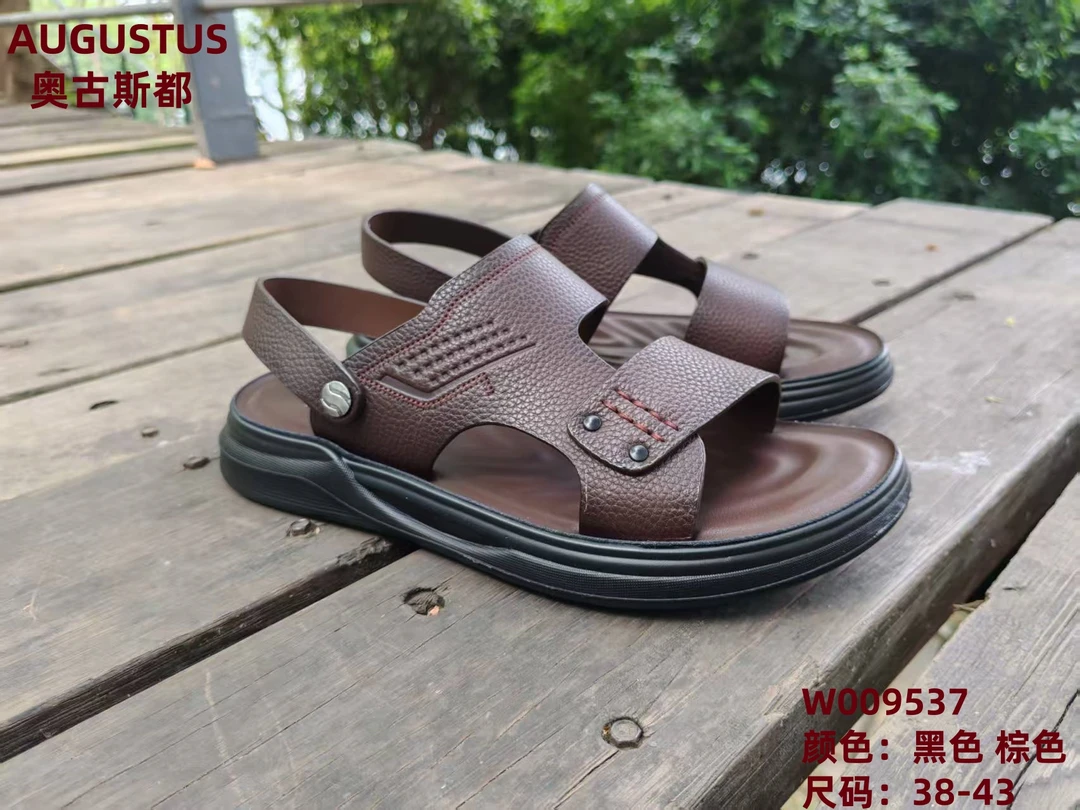 防水外穿纯色中老年男款透气鞋子沙滩鞋防滑软底奥古斯都