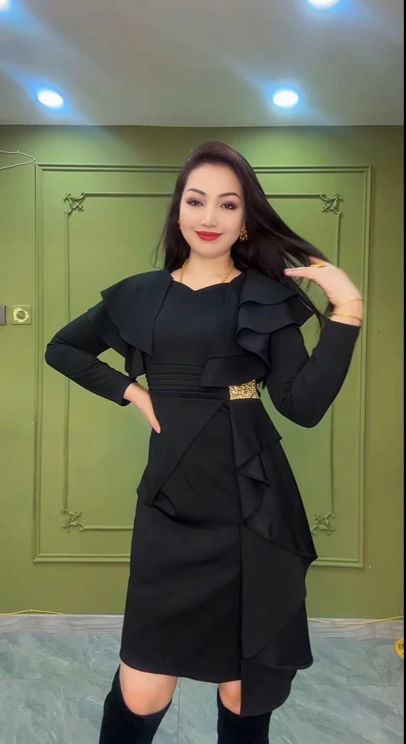 祖丽阿雅提连衣裙11号3颜色气质时尚轻奢M-3XL（新疆包邮）2025-01