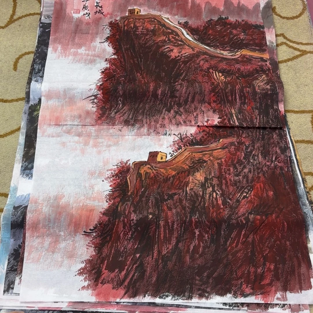 国画崔广成老师四尺山水刘