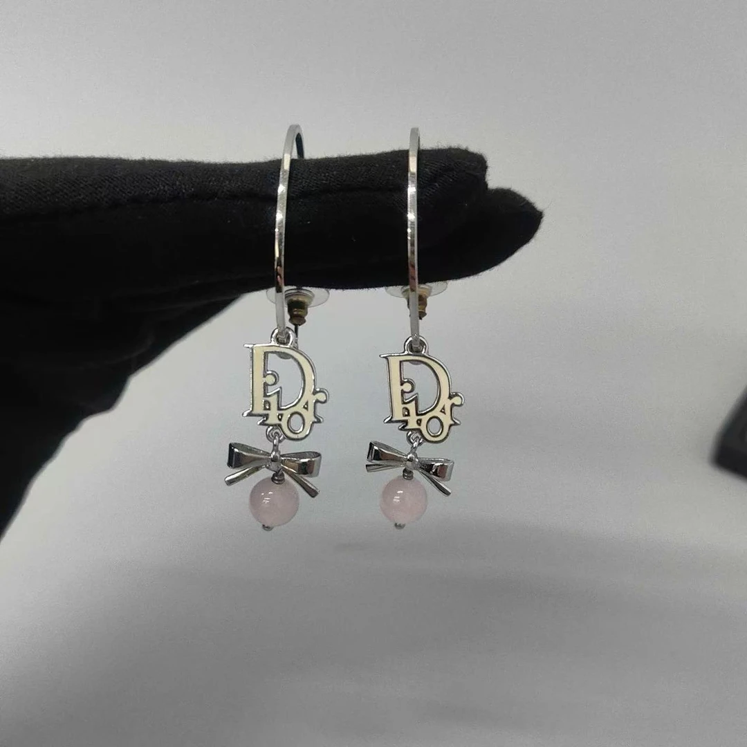 99新 DIOR/迪奥 迪奥 Dior 蝴蝶结珐琅釉耳环