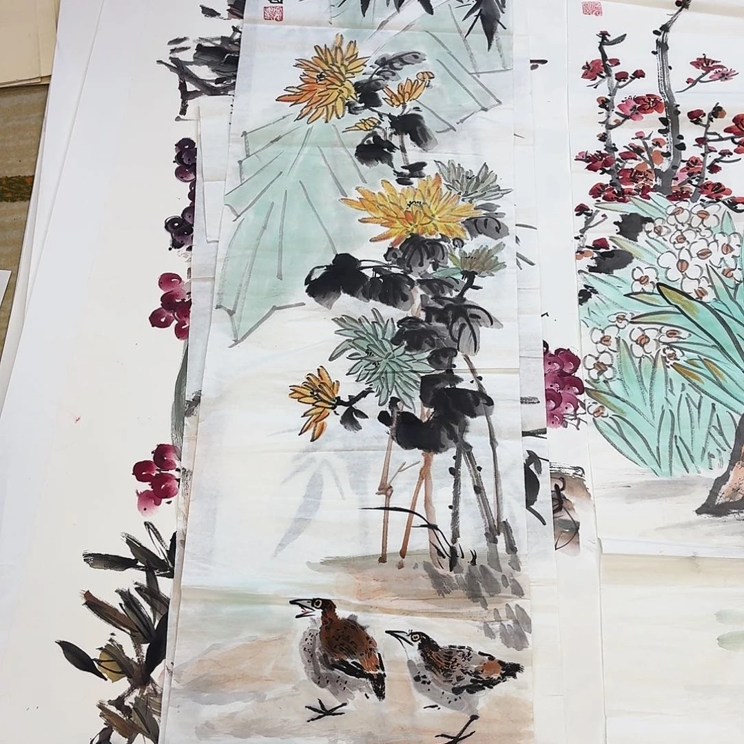 国画四尺对开哈哈哈家