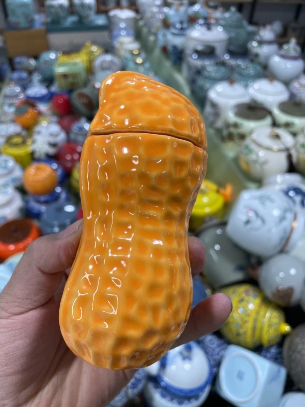 临时链接精美花生陶瓷茶叶罐密封罐