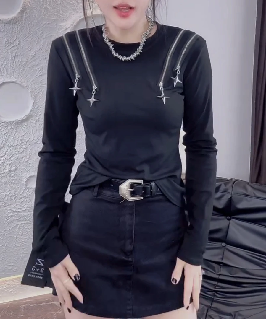 显瘦百搭拉链长袖打底衫【好物推荐】