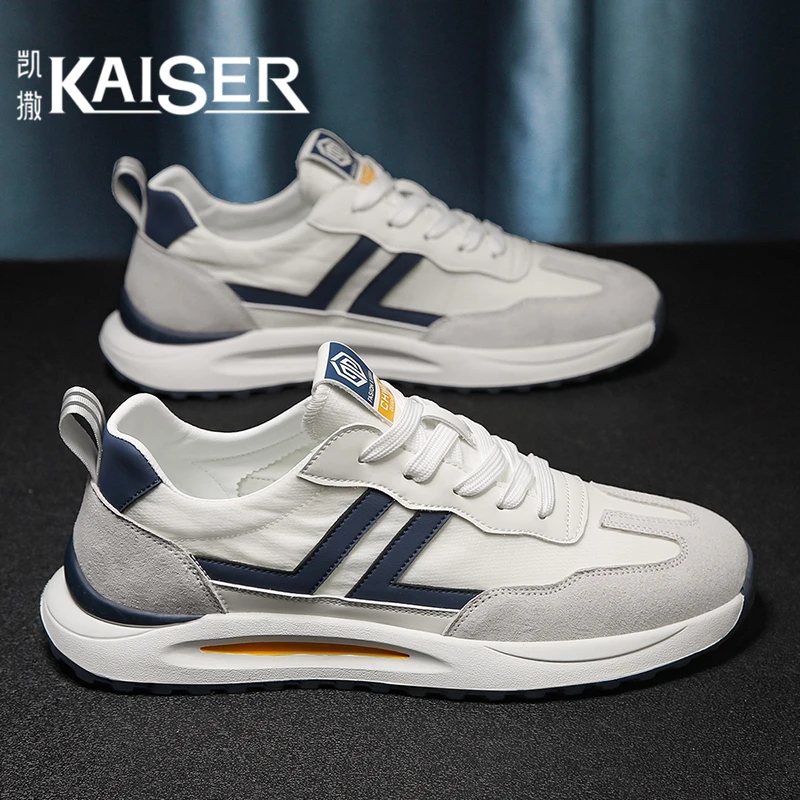 凯撒男鞋夏季新款透气休闲帆布鞋子男款轻便软底运动鞋阿甘跑步鞋