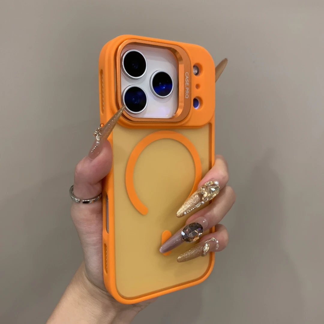 金属镜头支架磁吸防摔适用iPhone17ProMax手机壳16Pro肤感磨砂15