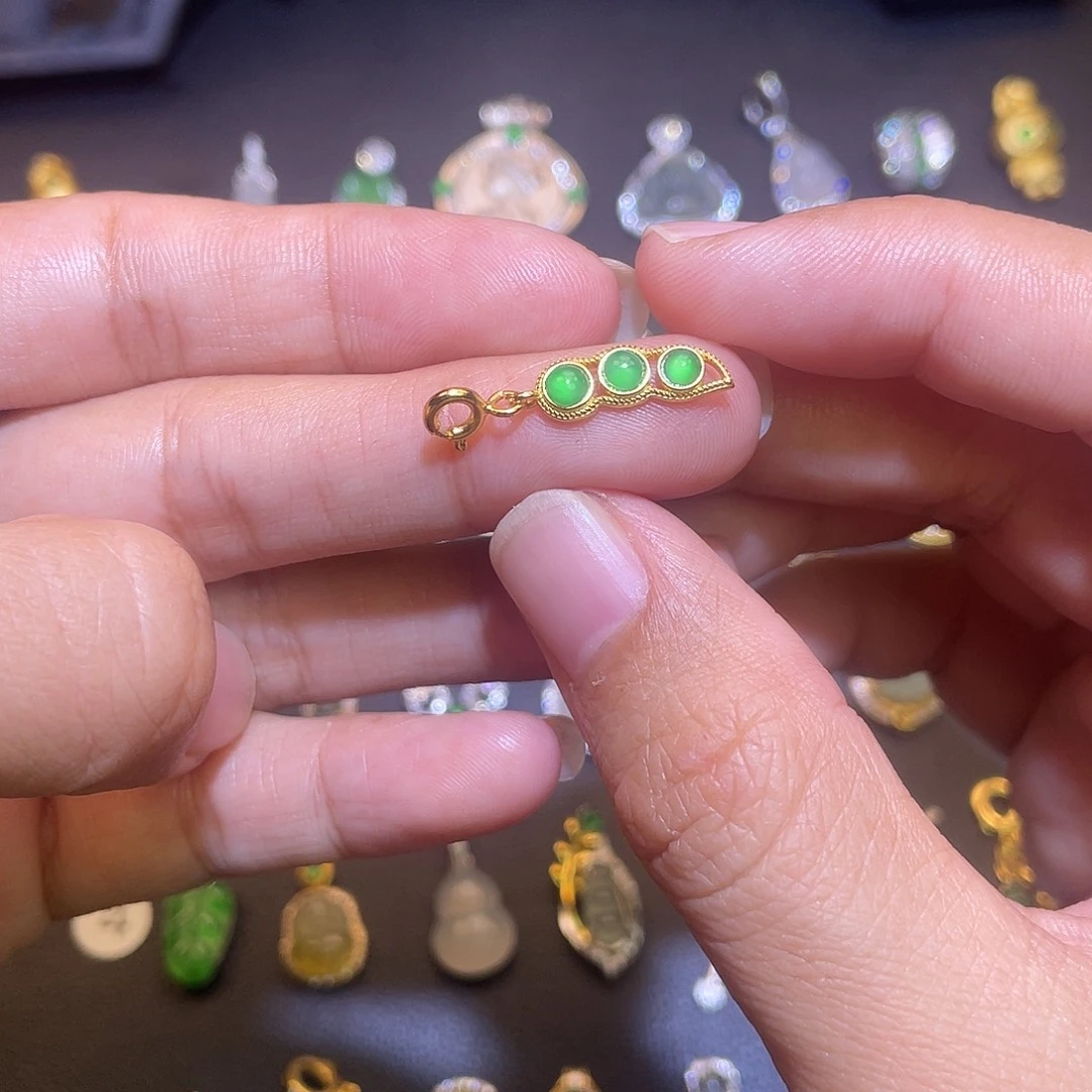 翡翠银S925镶嵌吊坠(不含链)