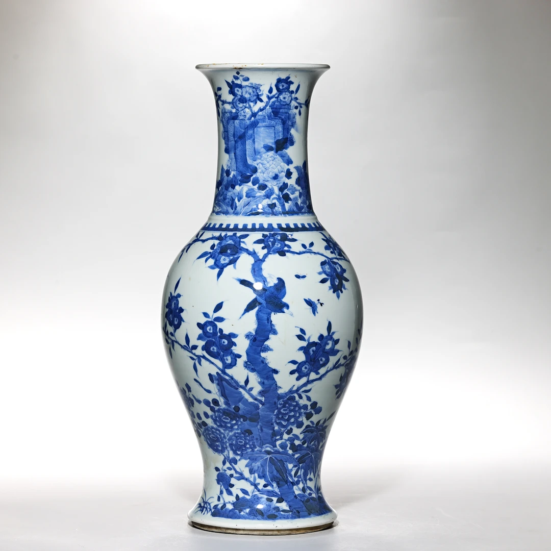 【预展专用】4188清晚期.青花花鸟纹瓶