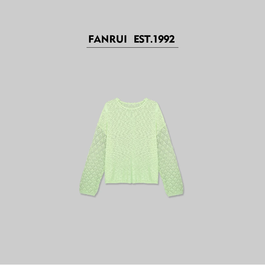 FANRUI/泛芮「 薄荷碎冰」亚麻舒适高品质设计感防晒针织衫LP15535