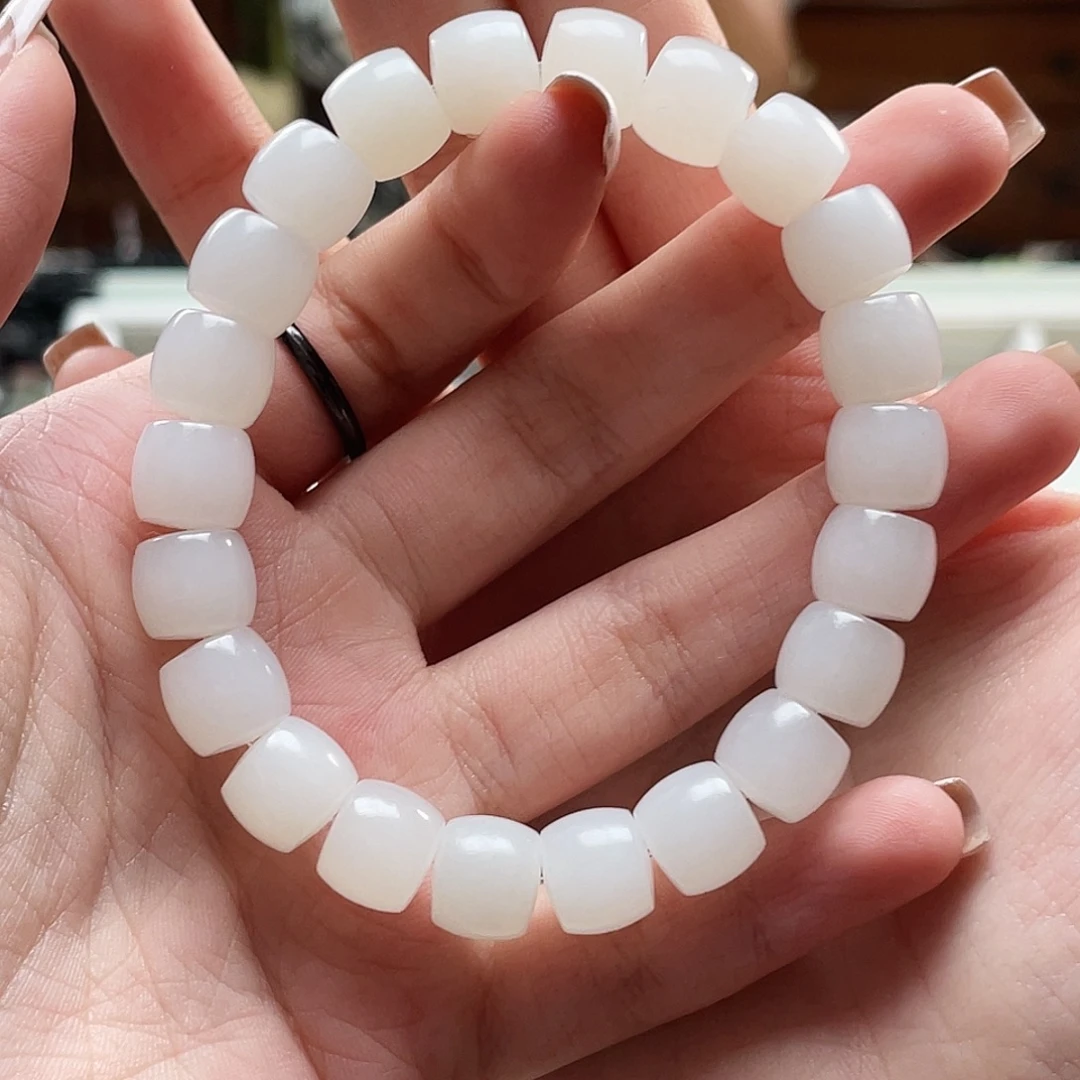 未镶嵌手串和田玉白9-10直