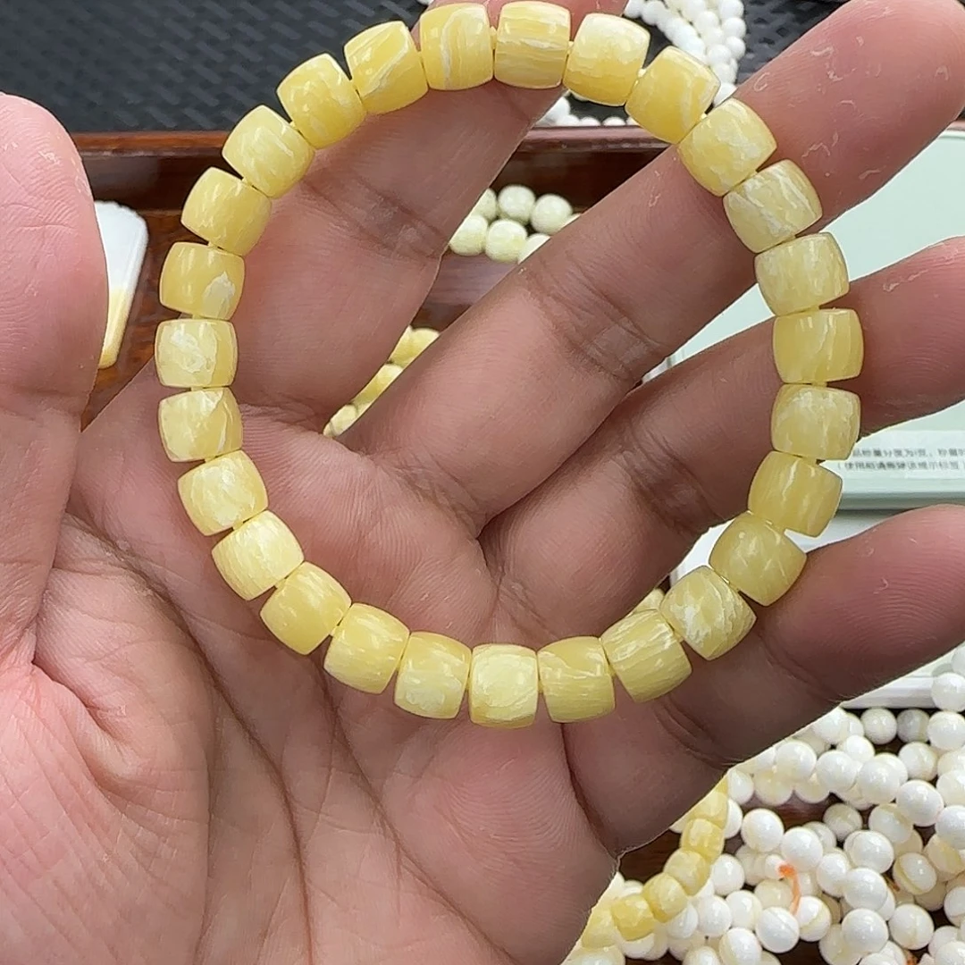 手串白玉菩提8直切牛