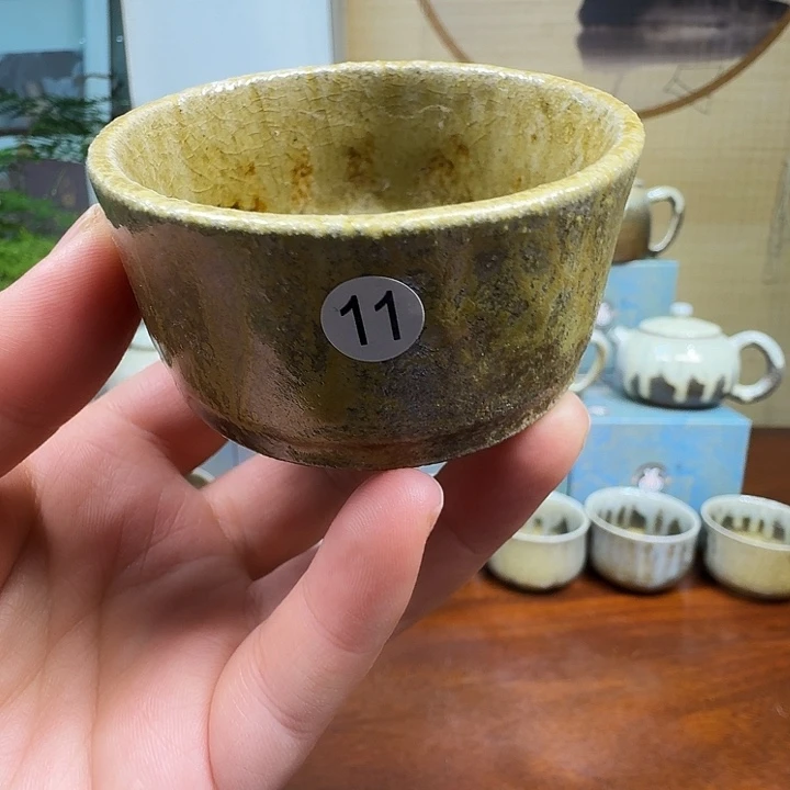 建水紫陶白泥柴烧杯微瑕