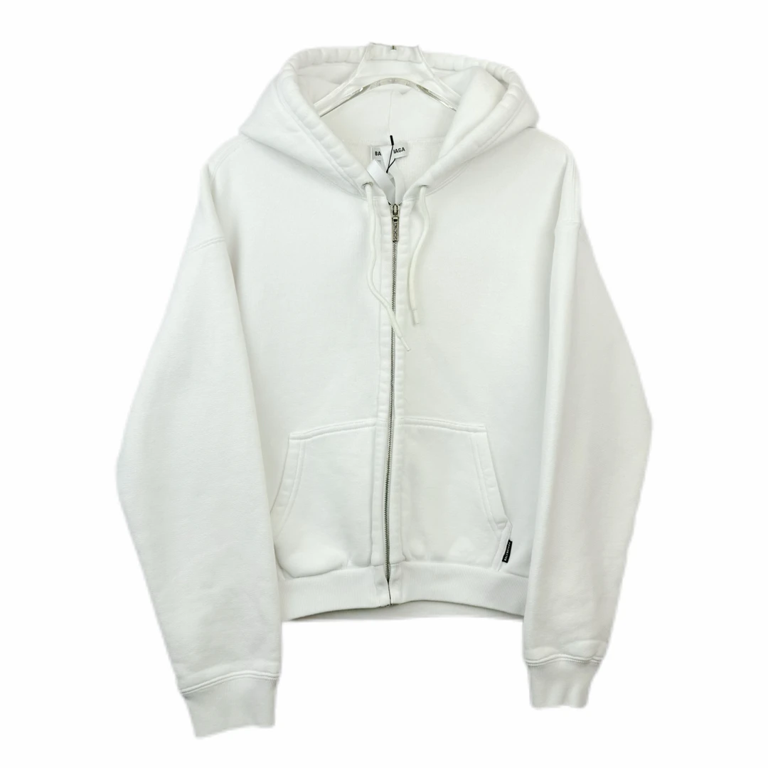 99新 Balenciaga/巴黎世家 011330 背部字母logo连帽拉链外套 S码