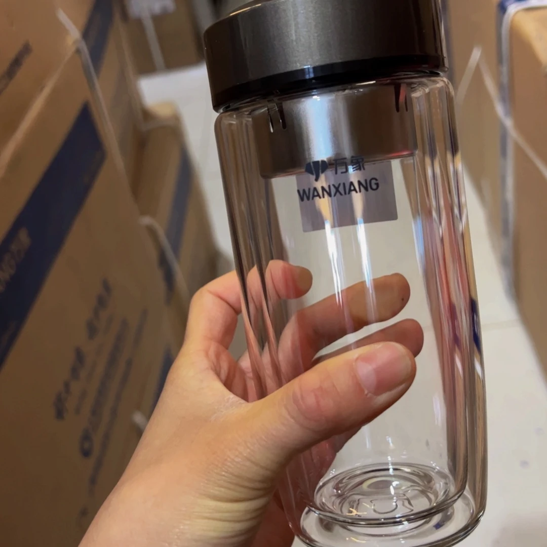 V406双层玻璃杯360加被套➕除垢剂