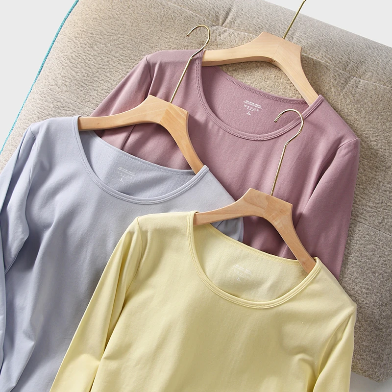 7A抑菌新疆棉保暖上衣薄款磨毛棉打底内衣A类婴童棉修身大码秋衣