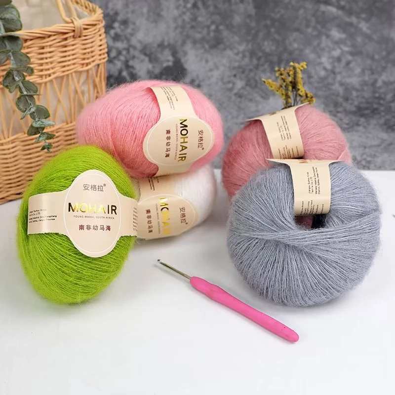 马海毛钩针编织手编帽子亲肤织毛衣柔软