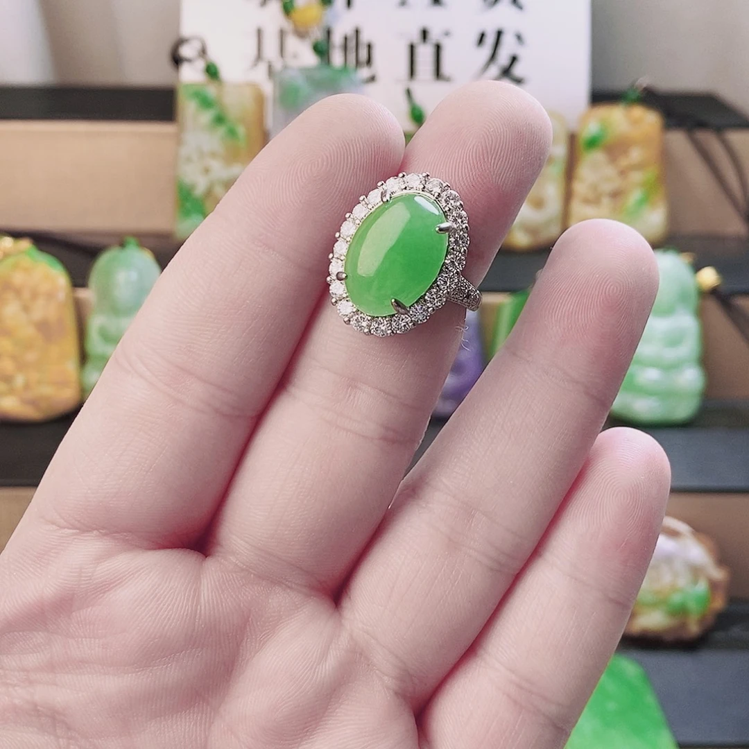 翡翠银S925镶嵌吊坠(赠链)