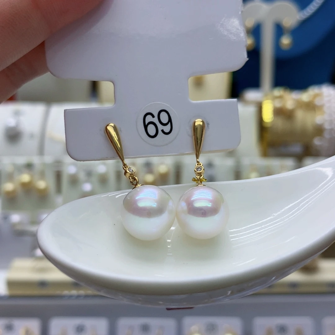 18K金镶嵌耳饰淡水珍珠