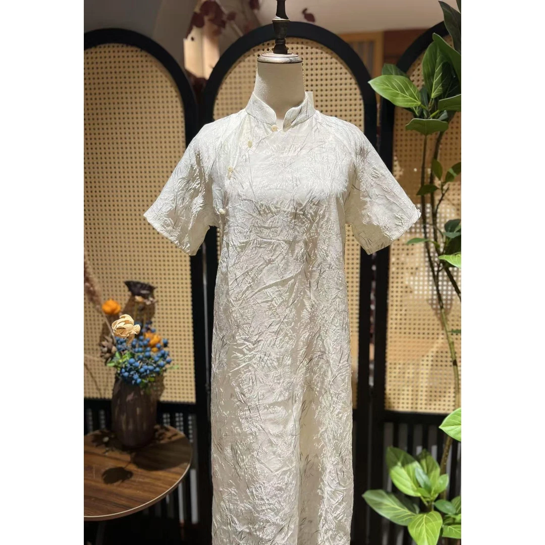 戚薇原创【清风明月】长115夏季高品质国风上旗袍