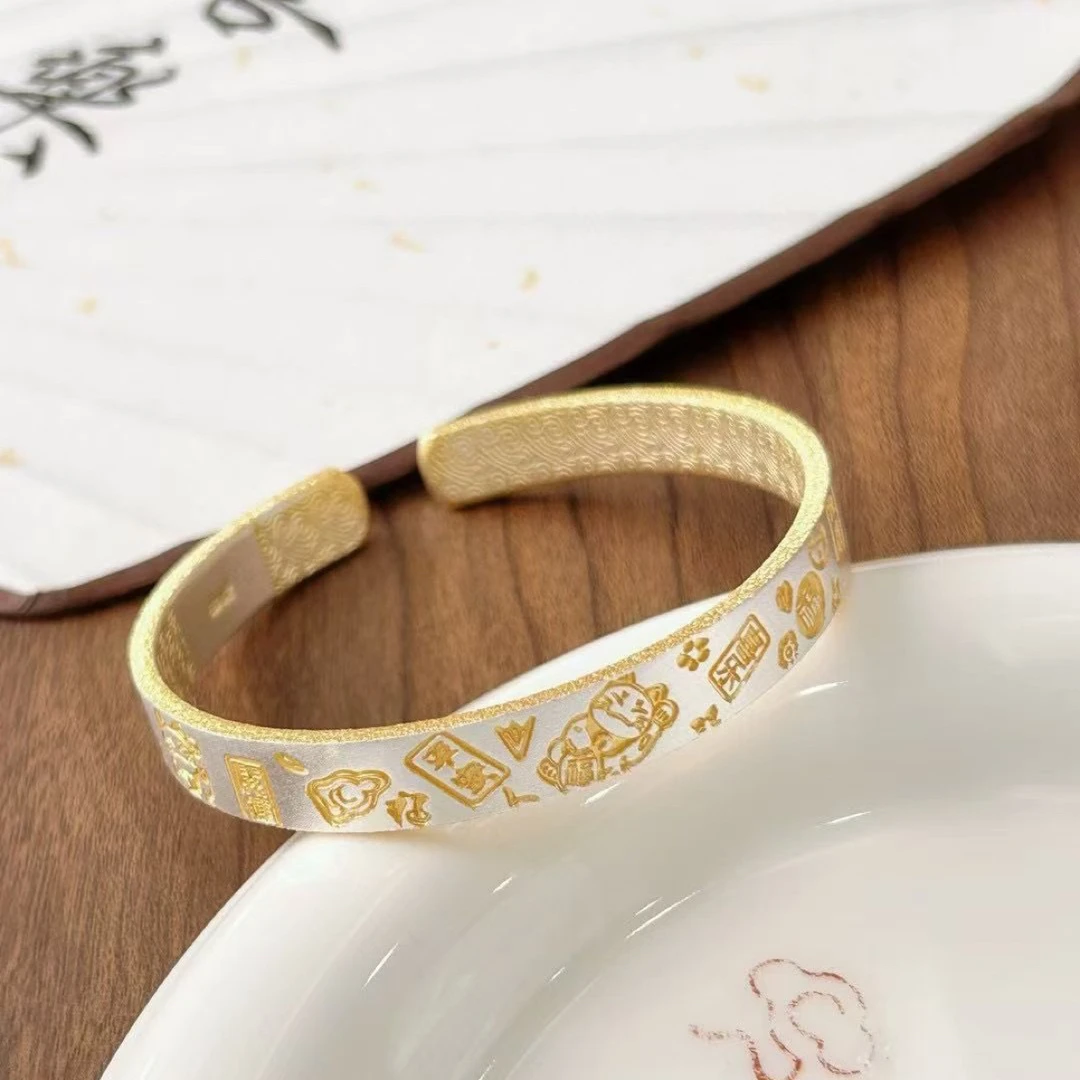 足银手镯 雪银银匠/足银吉言银手镯