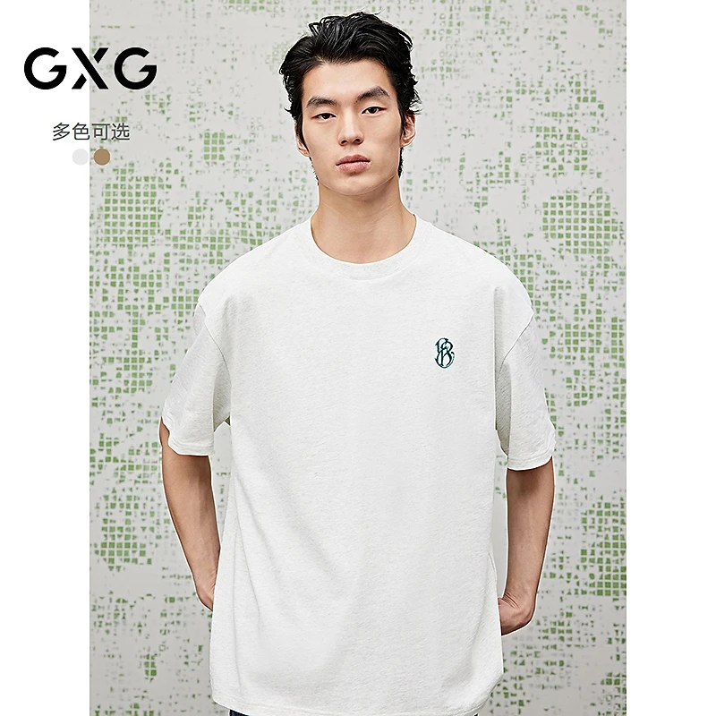 []GXG男装圆领T恤背后图案印花短袖25夏新品#G25X442081