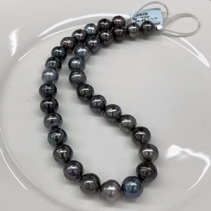 银S925镶嵌项链海水珍珠12-14mm5号