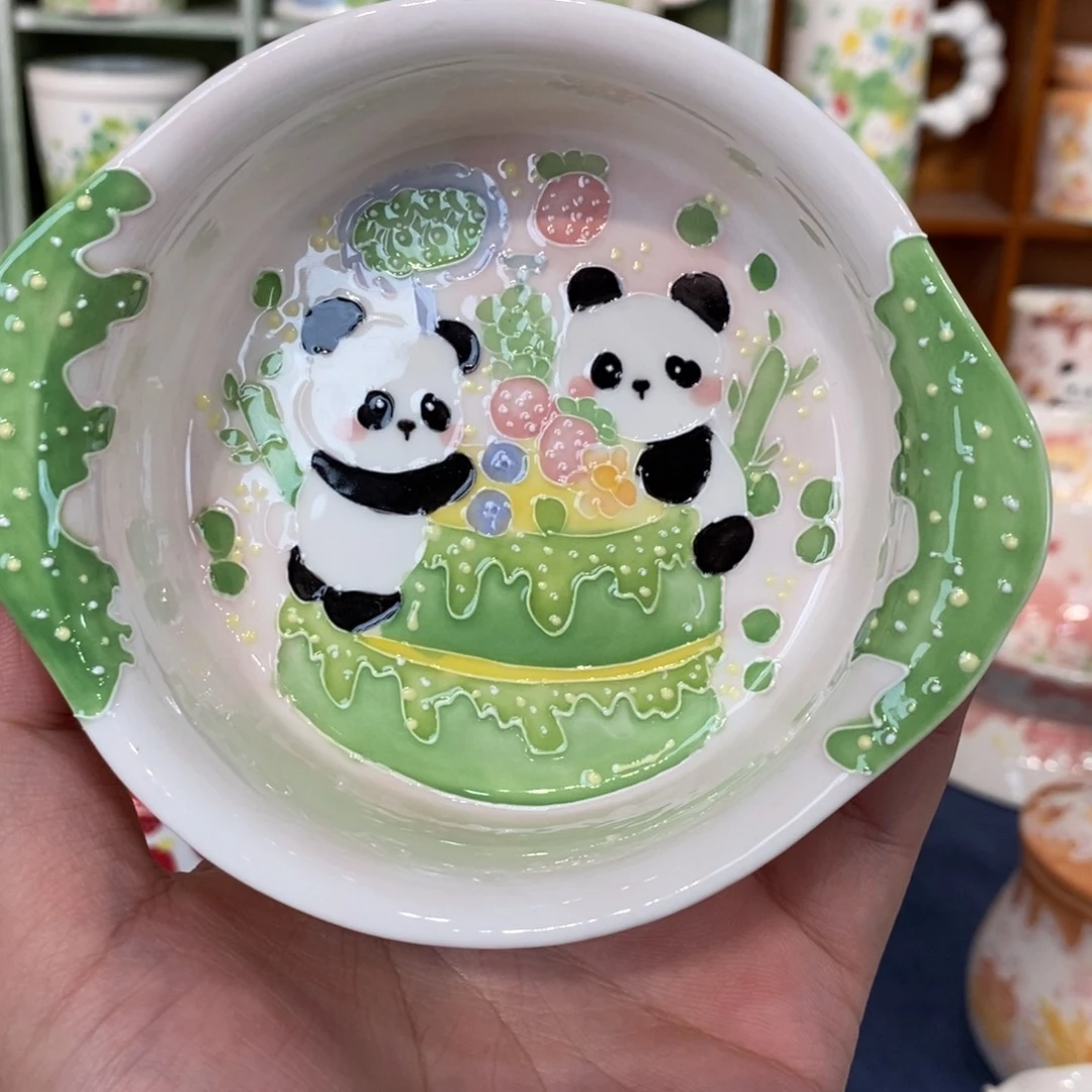 瓷片熊猫米饭碗福利