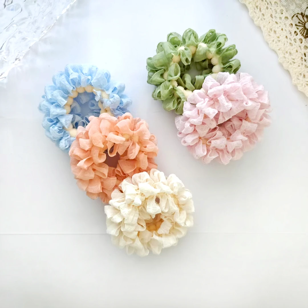 【YB-61110】发五根 花苞发圈 成人儿童 可爱女童配饰发绳发饰