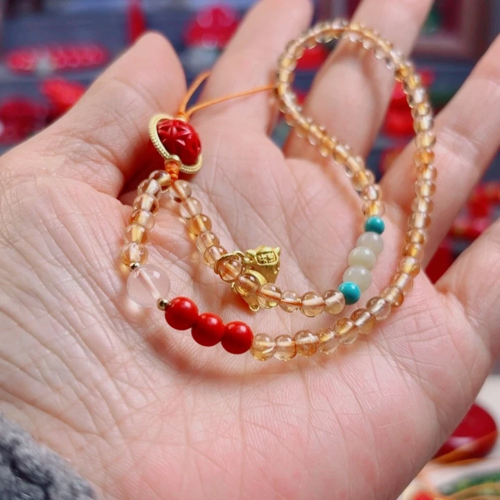 烟晶手链未镶嵌多样性发货一件