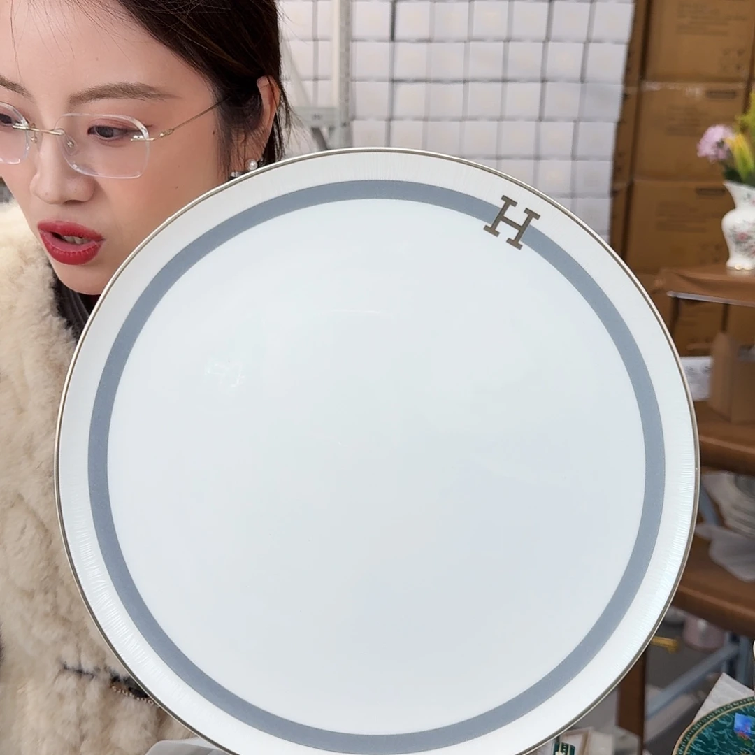 骨瓷高骨10.5英寸平盘27cm一个外贸骨瓷