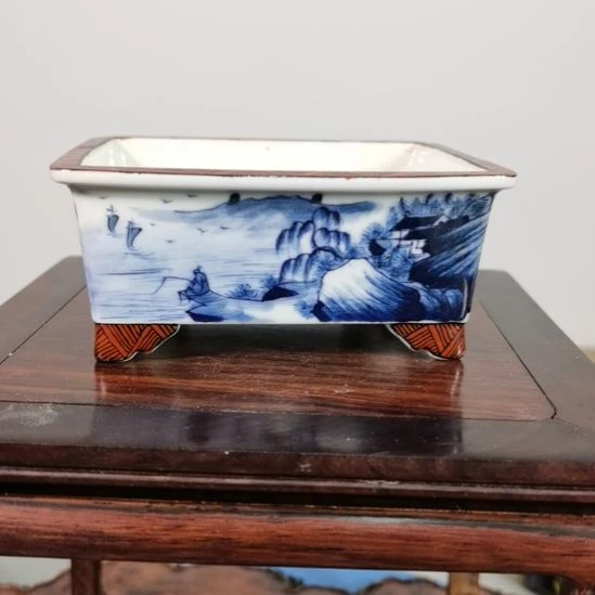 流***汉陶大德堂手工手绘釉盆