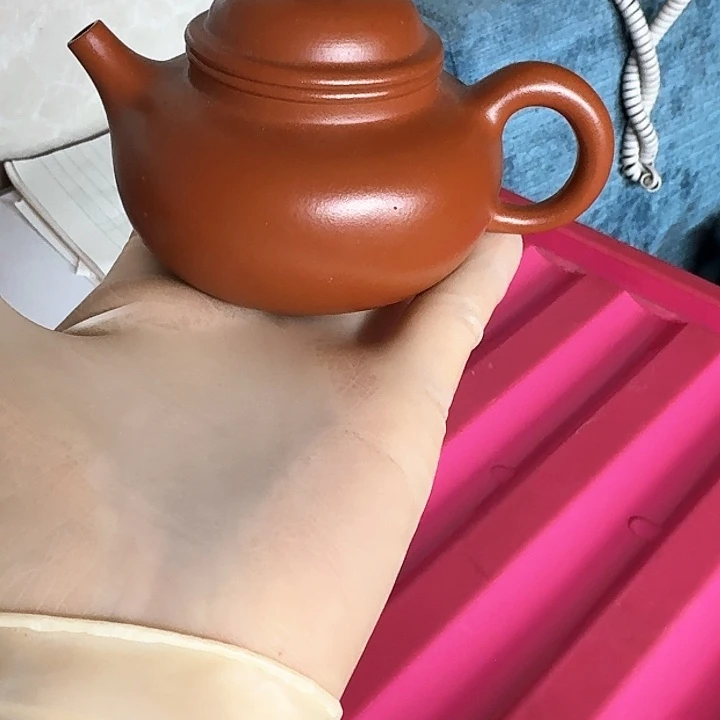 紫砂茶壶优*朱泥容天160cc微瑕