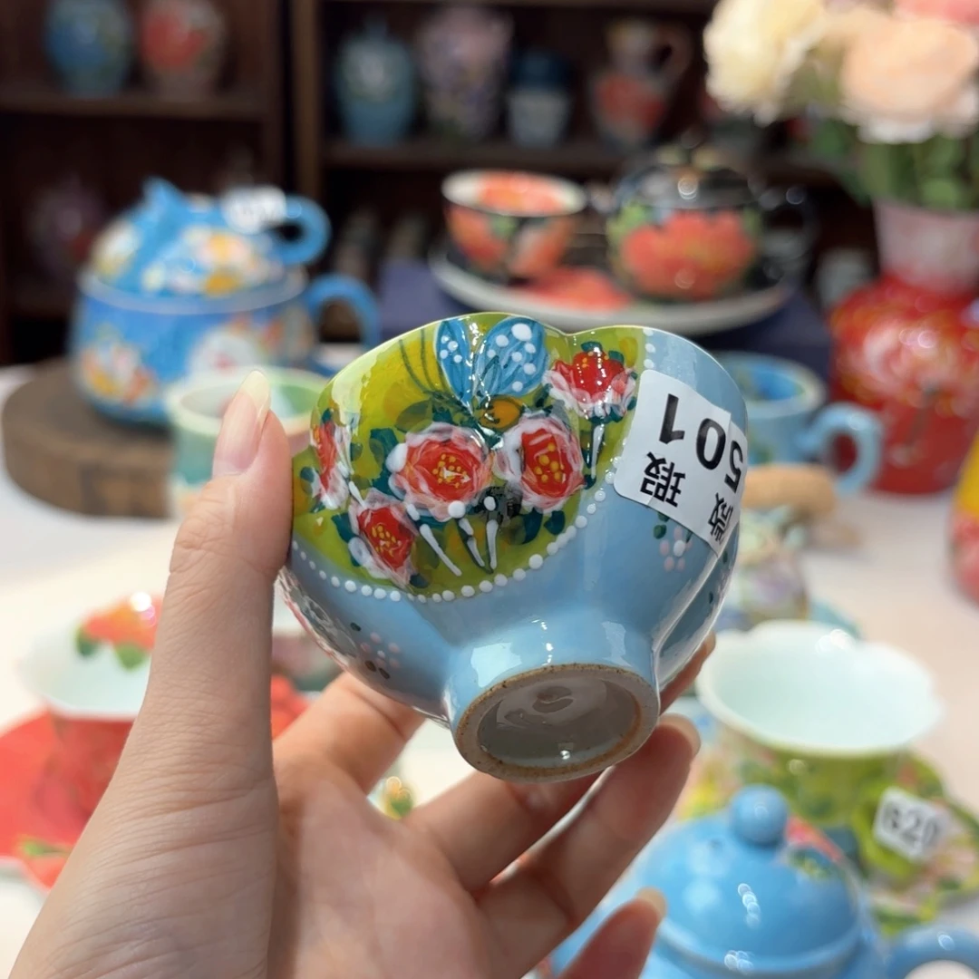 景德镇手绘高温釉下彩陶瓷茶具