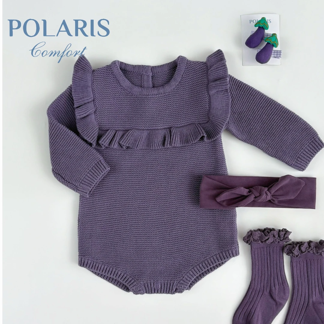 POLARIS | 紫陌云嫣 | 秋冬女宝宝显白针织保暖纯棉纱线长袖包屁