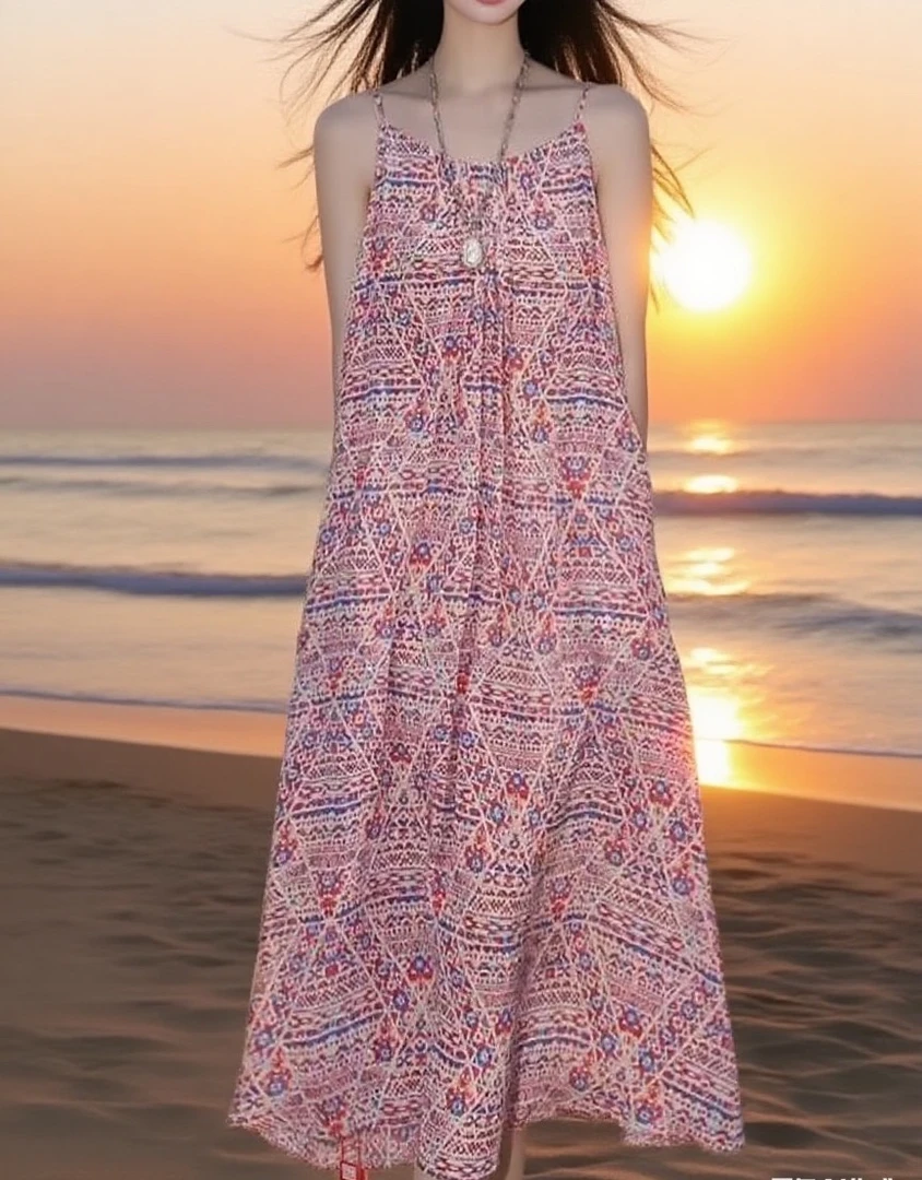 夏季新款设计师气质清凉透气背心吊带连衣裙【微风心动】