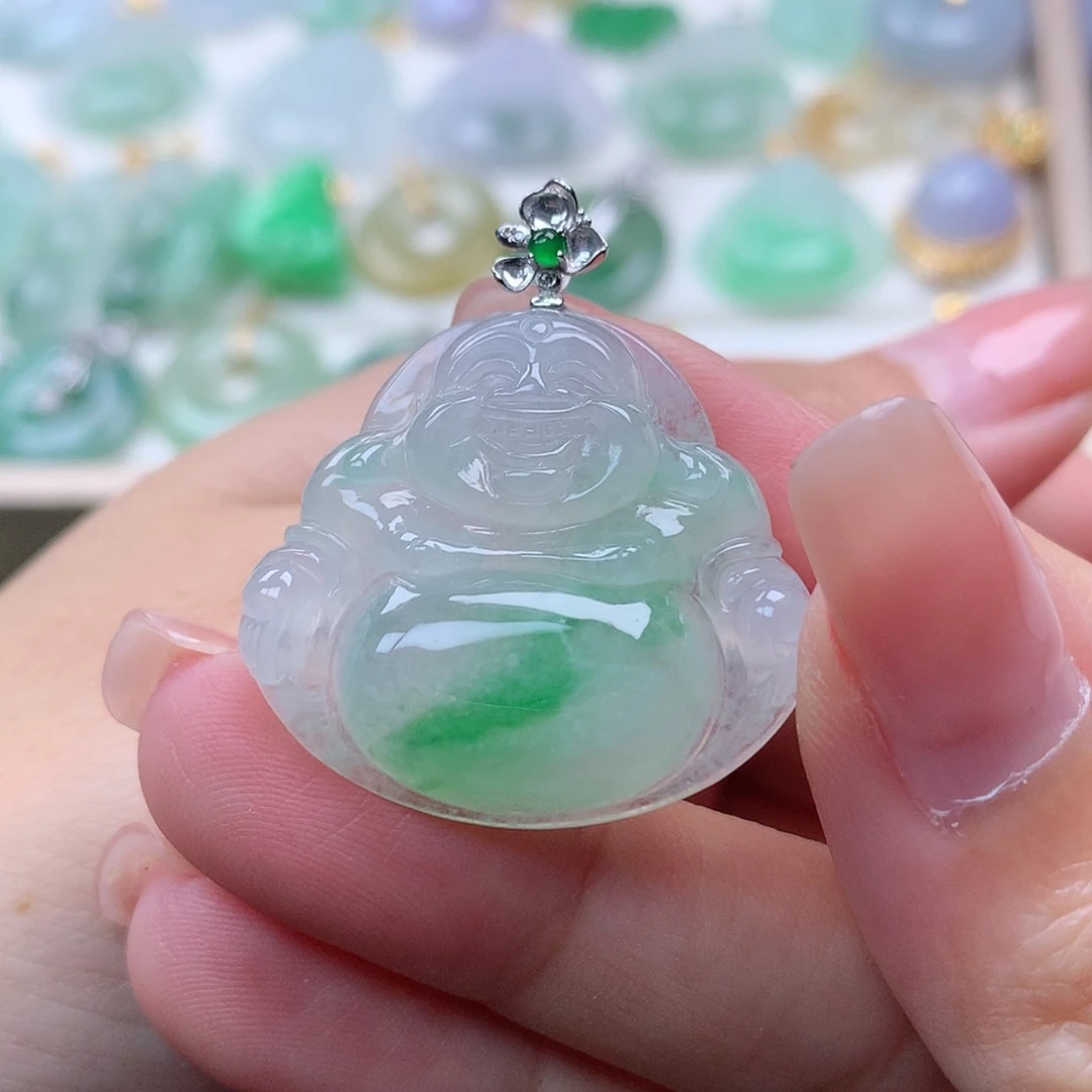 【闪购商品】翡翠18K金镶嵌吊坠(赠链)