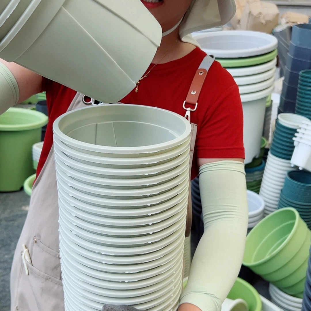 瑕疵青山盆3#米白色12个无托